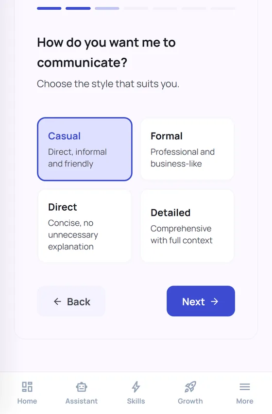 Setting up your assistant in the dGENIX app
